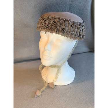 Ladies Glenover Taupe Wool Hat the Netting Ties H… - image 1