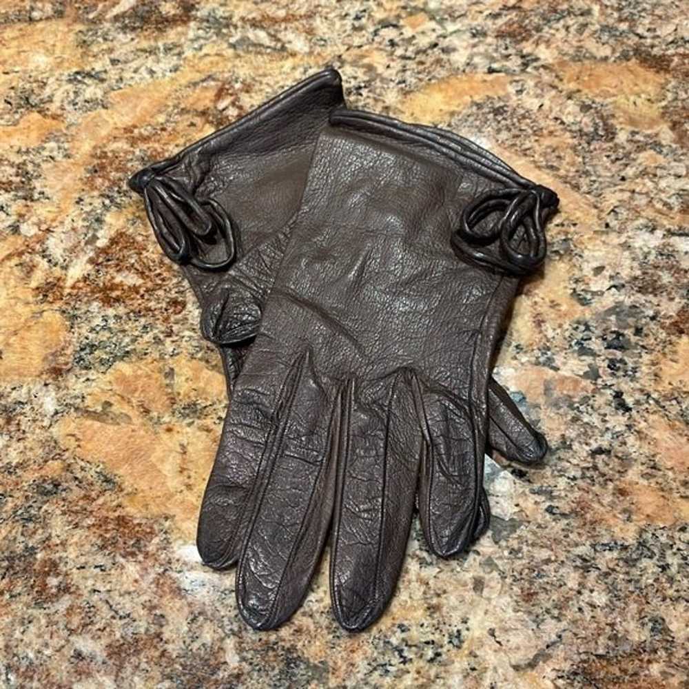 Christian Dior Brown Leather Gloves - image 1