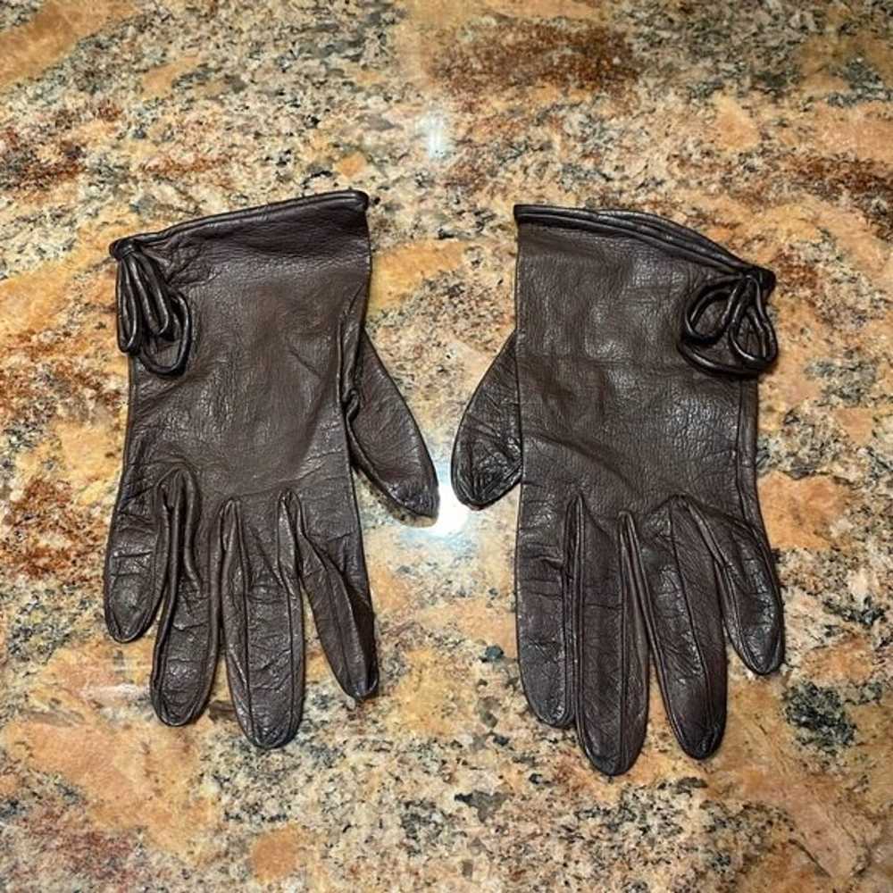 Christian Dior Brown Leather Gloves - image 2