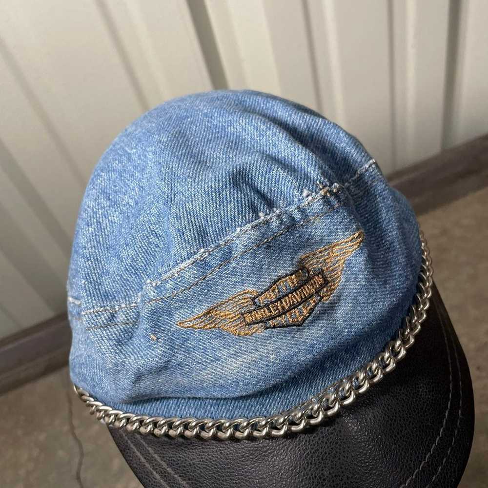 Harley davidson biker blues denim hat - image 3