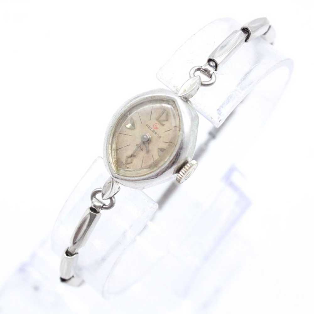 Vintage Helbros Swiss Watch Womens Silver Tone St… - image 3