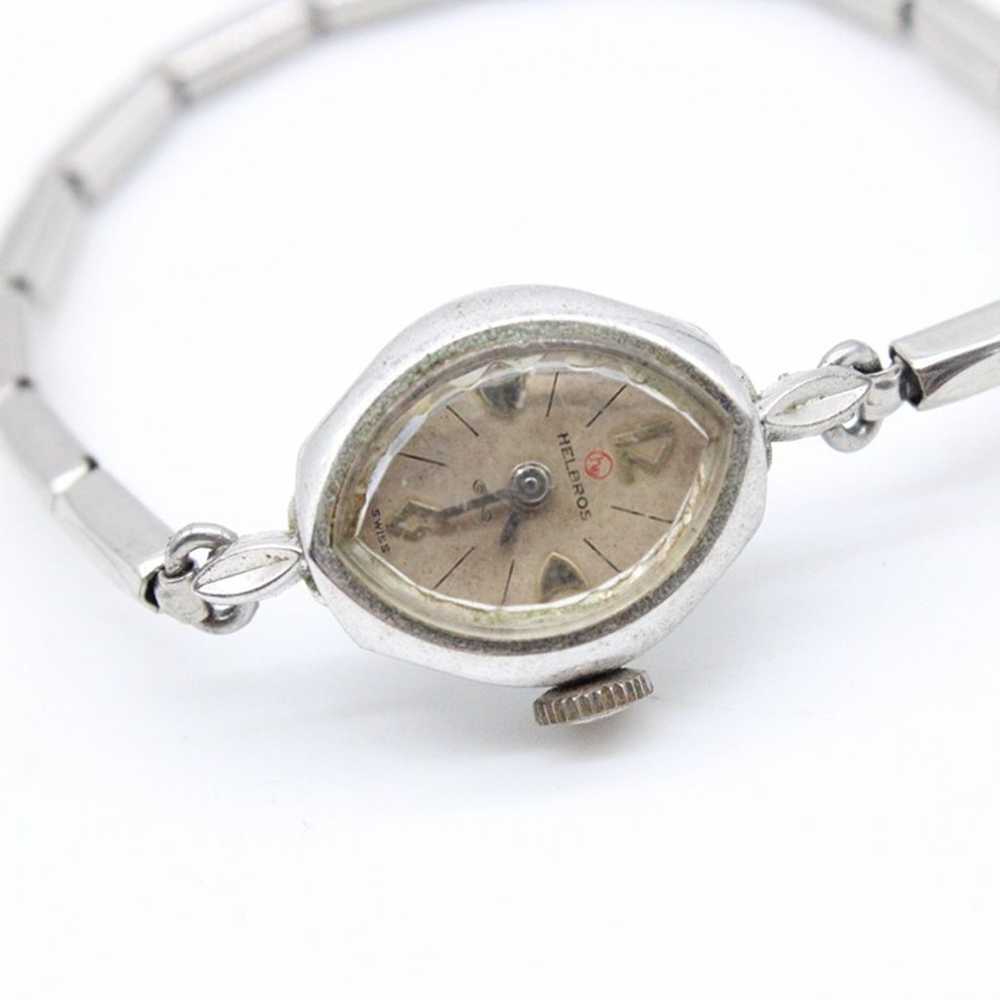 Vintage Helbros Swiss Watch Womens Silver Tone St… - image 6