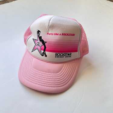 Vintage Nissun Cap Rockstar Energy Drink Pink Tru… - image 1