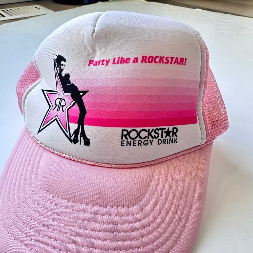 Vintage Nissun Cap Rockstar Energy Drink Pink Tru… - image 2