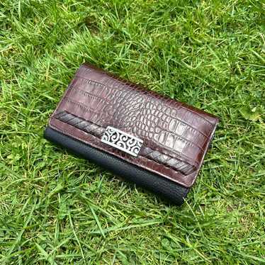 VTG BRIGHTON WALLET Brighton Crocodile Embossed B… - image 1