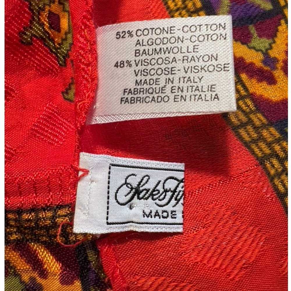 VTG Saks Fifth Ave Large Square Scarf Vibrant Ora… - image 2