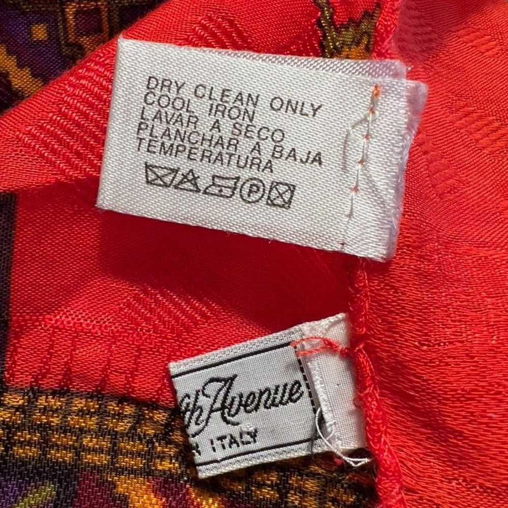 VTG Saks Fifth Ave Large Square Scarf Vibrant Ora… - image 3