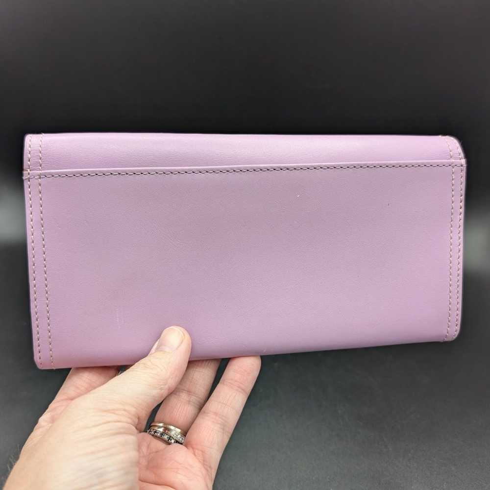 Coach wallet Womens Clutch Bifold Purple Lilac Le… - image 2