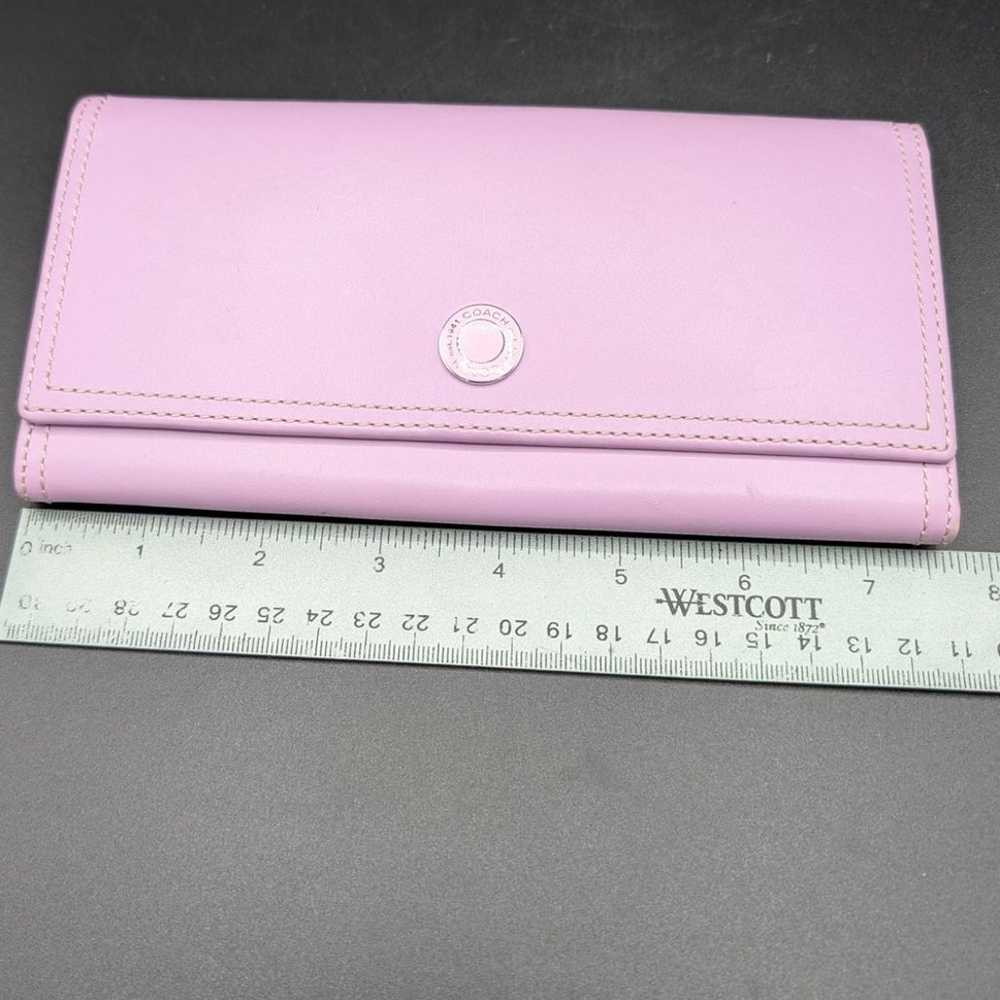 Coach wallet Womens Clutch Bifold Purple Lilac Le… - image 4