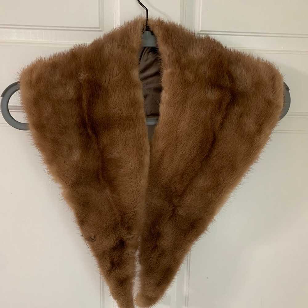 Vintage Blond Mink Satin Lined Fur Shawl Collar - image 1