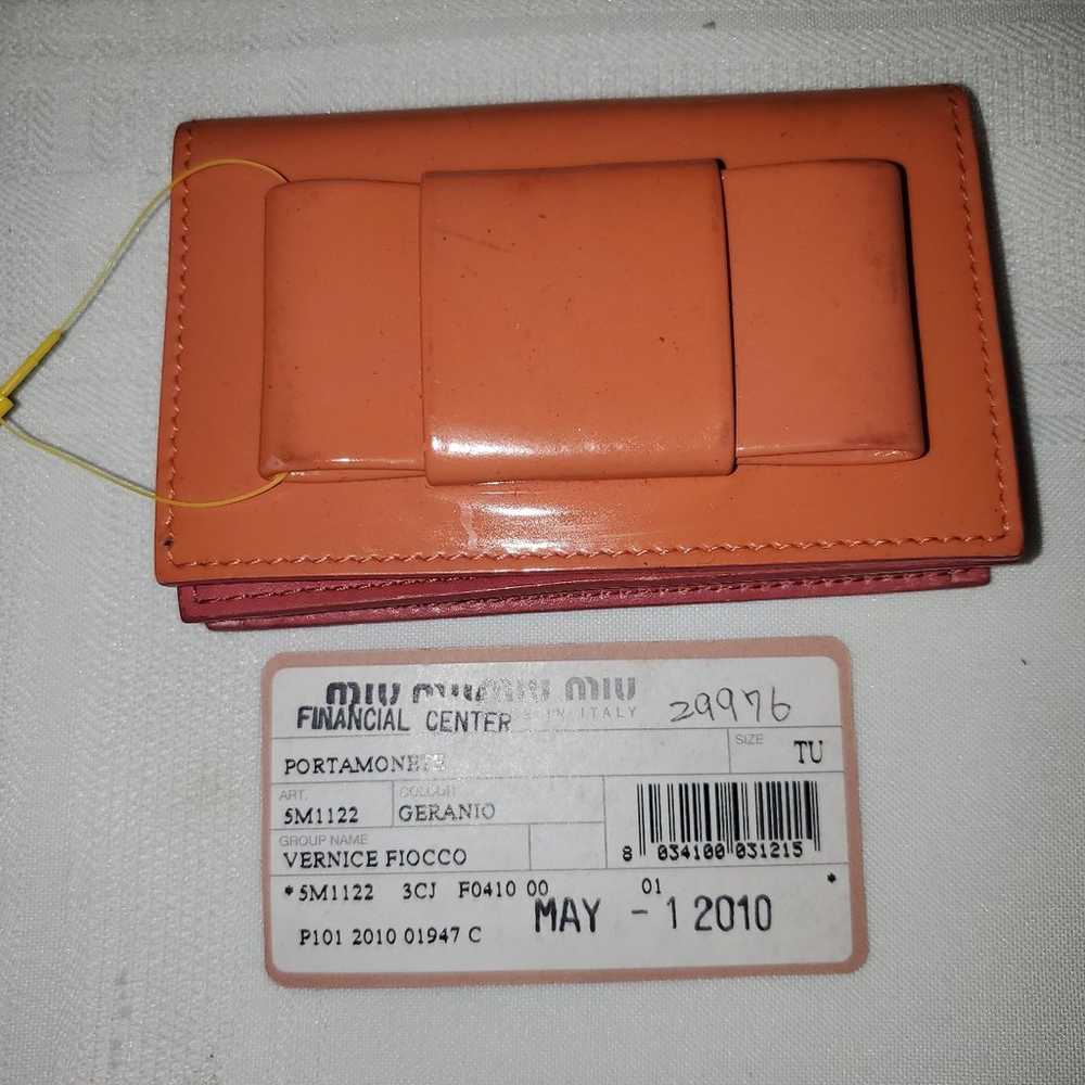 Miu Miu Vintage leather Bow Bifold  Card mini Wal… - image 12