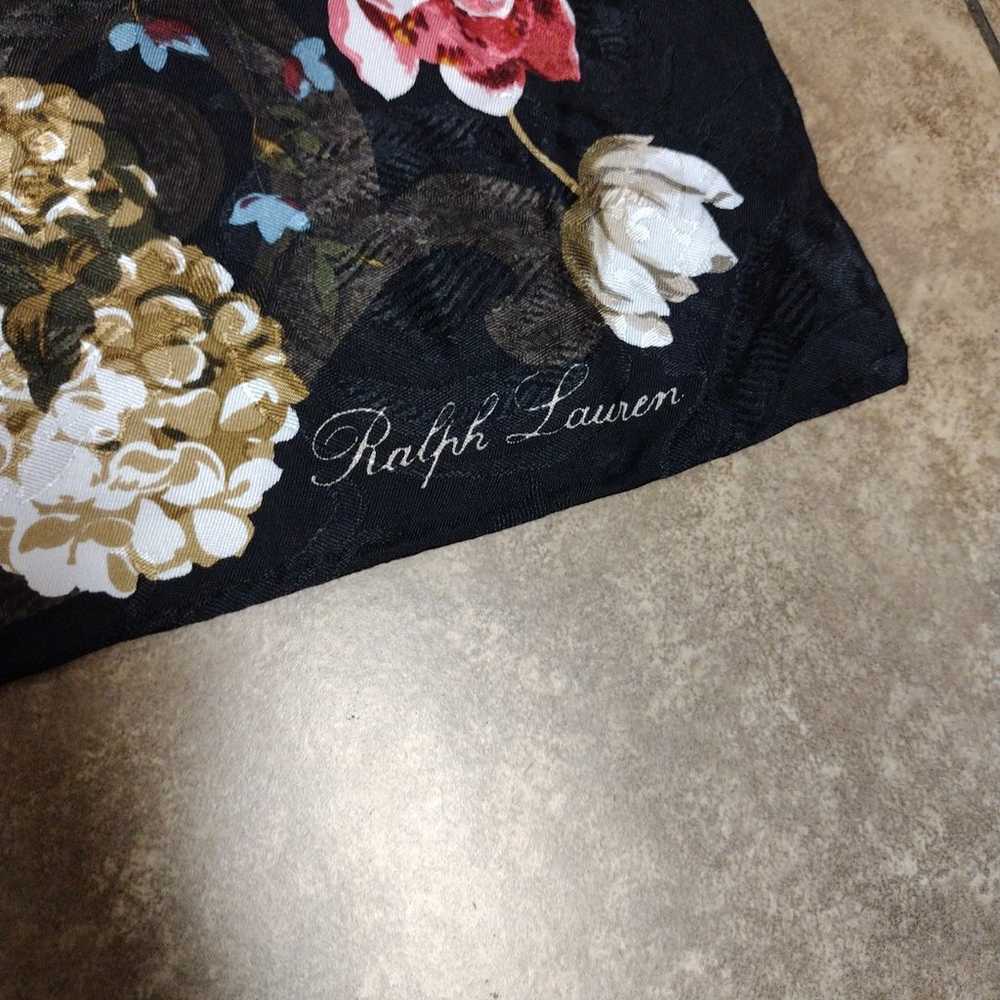 Vintage Ralph Lauren flowers Silk Scarf - image 2