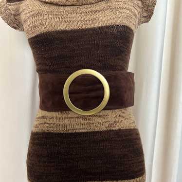 vintage waist belt suede and leather - image 1