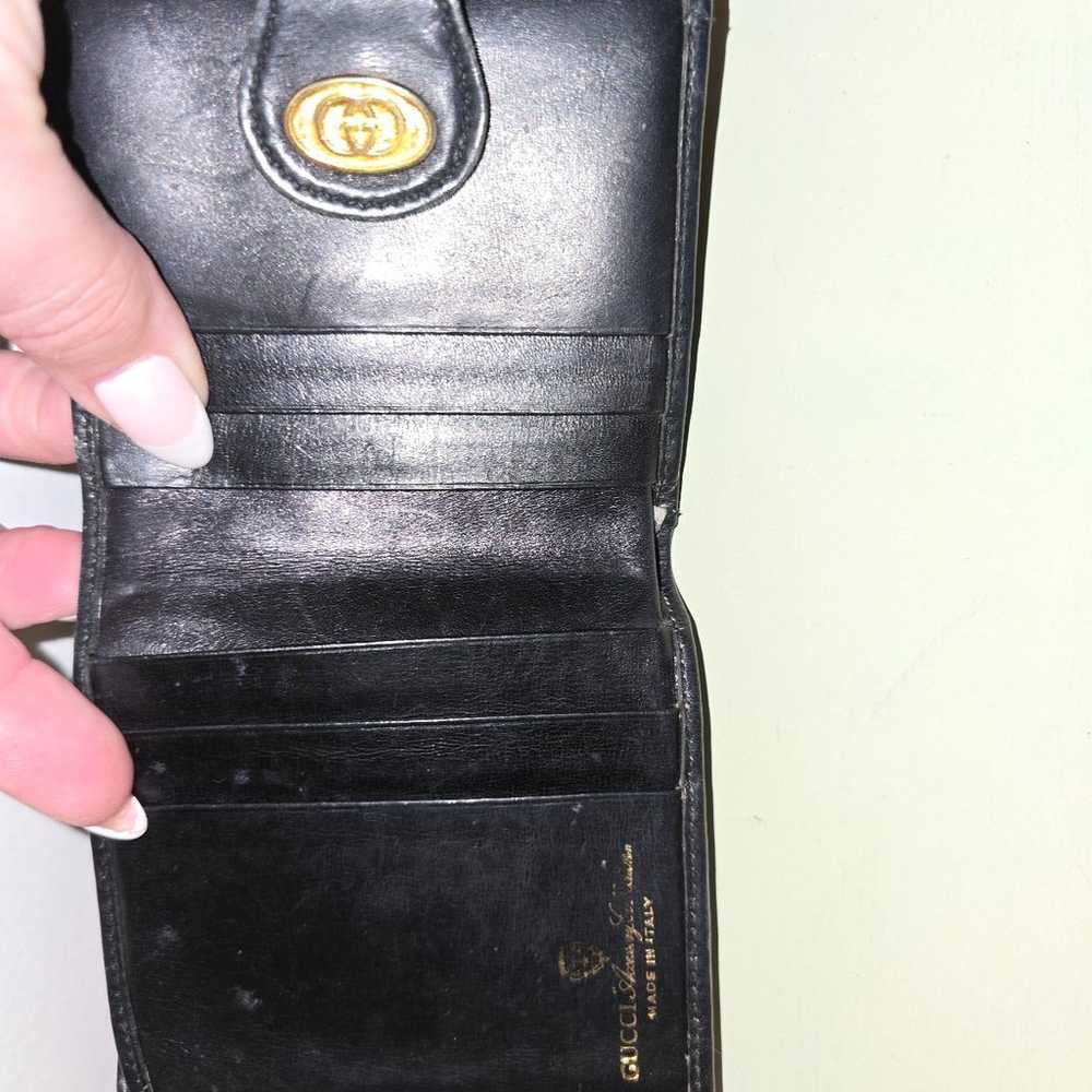 Gucci Black Vintage Signature Coin Wallet Signatu… - image 3