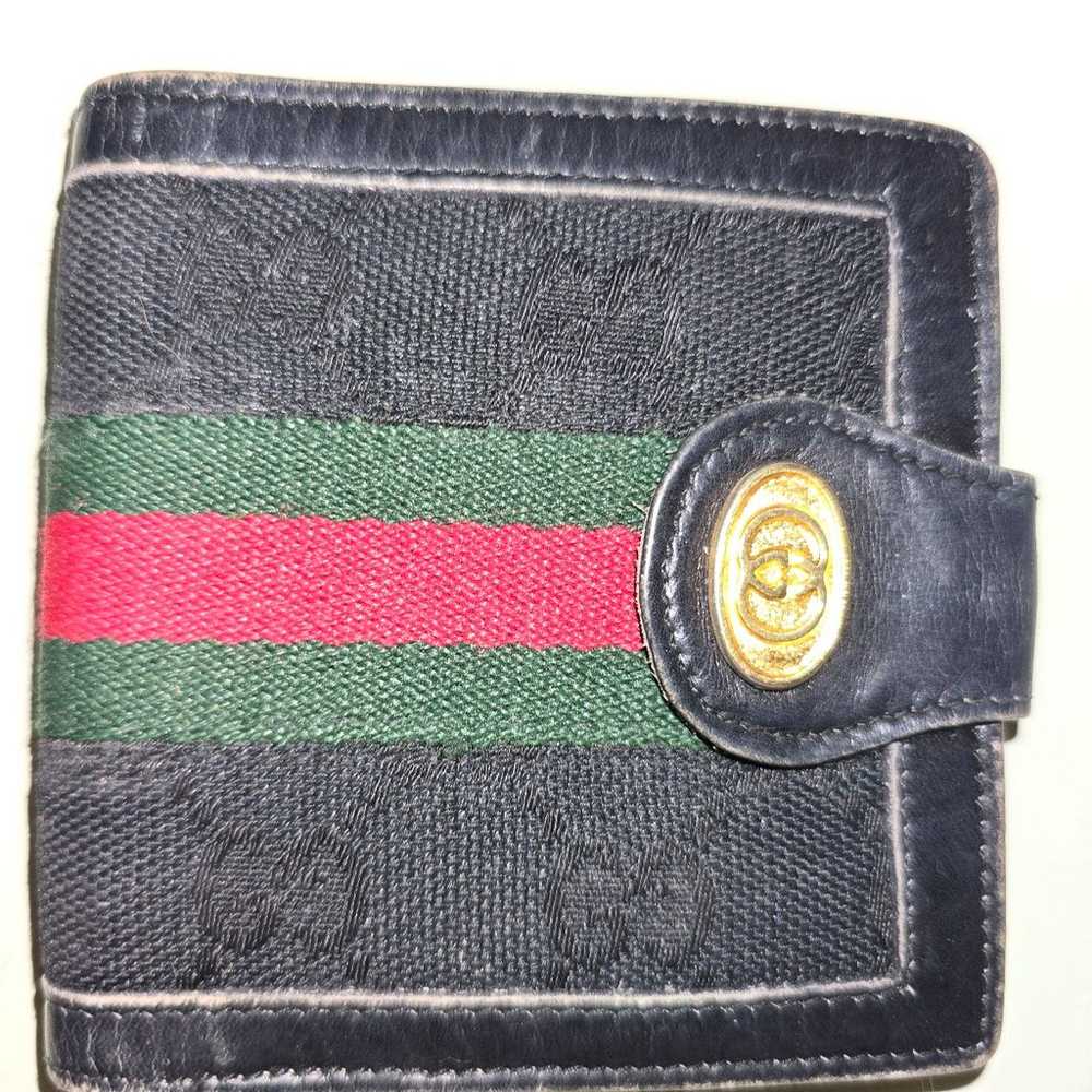 Gucci Black Vintage Signature Coin Wallet Signatu… - image 7