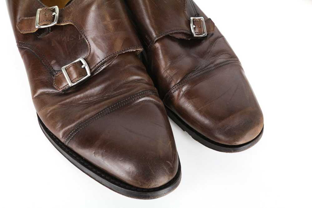 Suitsupply EU42.5 Brown Leather Double Monk Strap… - image 9