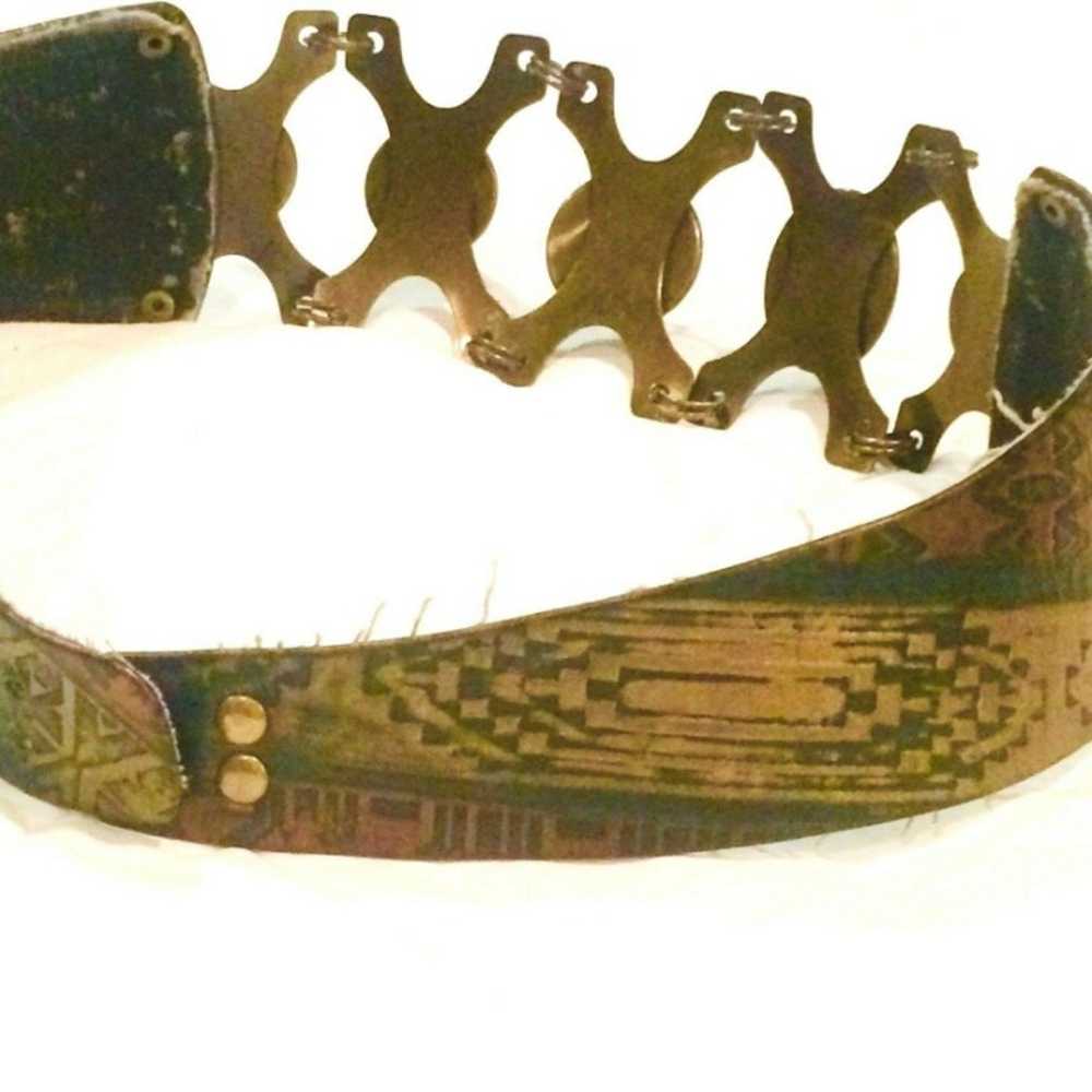 LAISE ADZER Belt Handmade Leather Metal - image 8