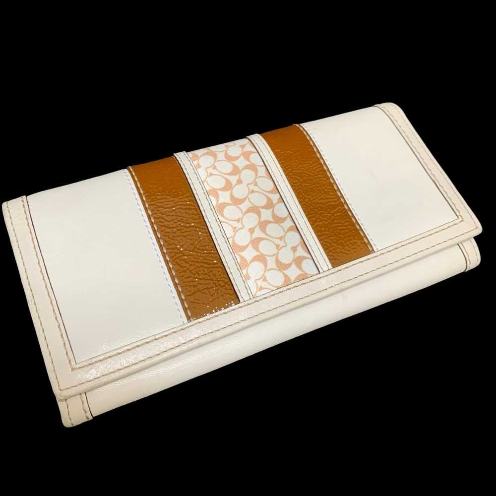 COACH Rare Vintage HAMPTONS STRIPE White Leather … - image 12