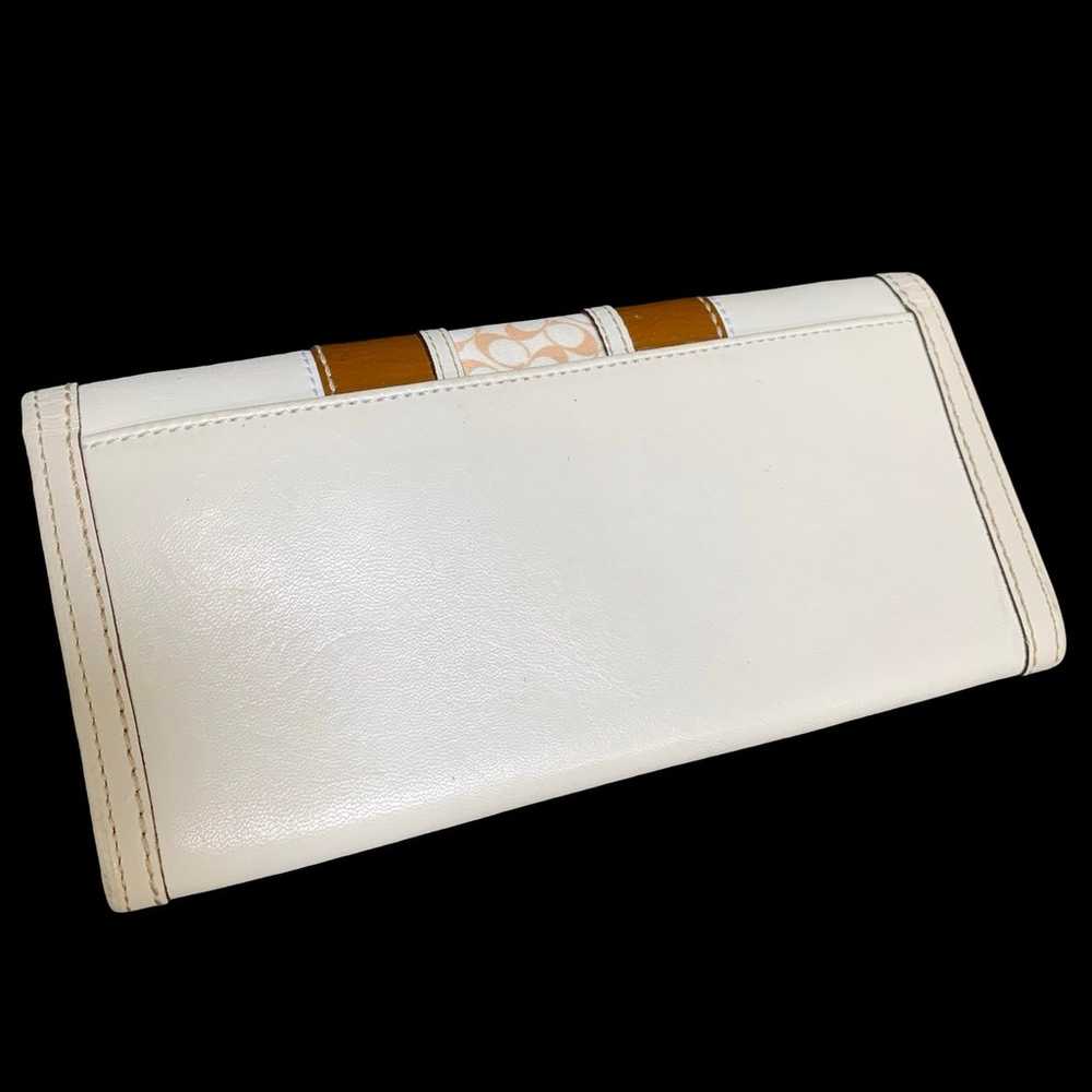 COACH Rare Vintage HAMPTONS STRIPE White Leather … - image 4