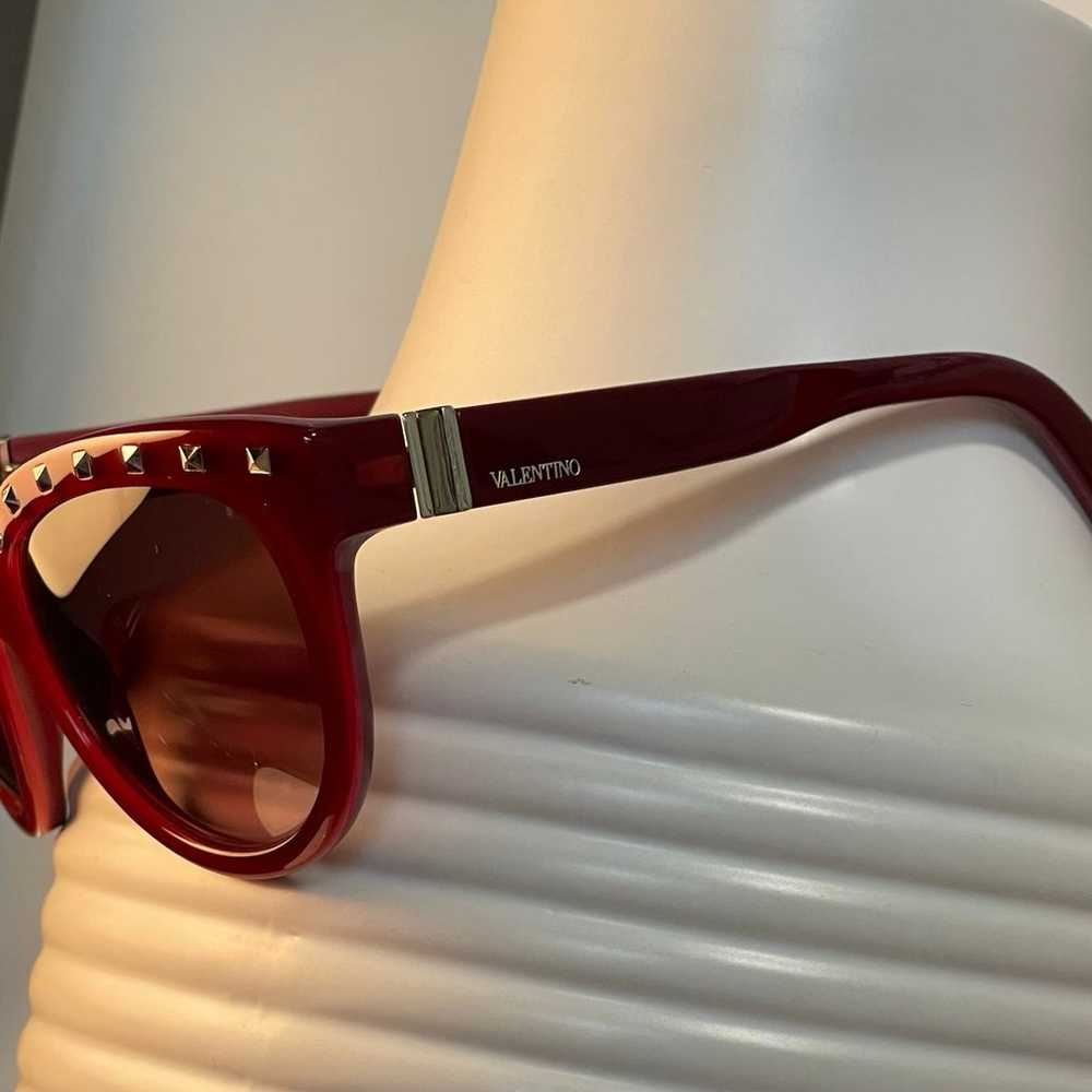 VALENTINO Rare studded Burgandy sunglasses - image 9