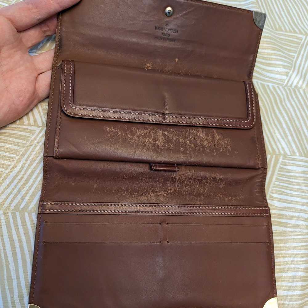 VTG Authentic Louis Vuitton Brown Leather Wallet - image 7