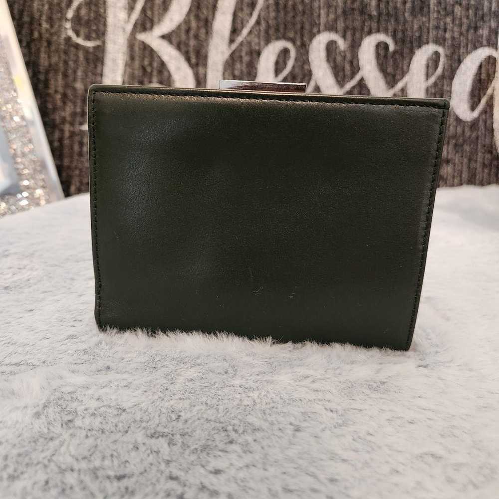 Dark Forest Green Coach Leather Wallet - image 2