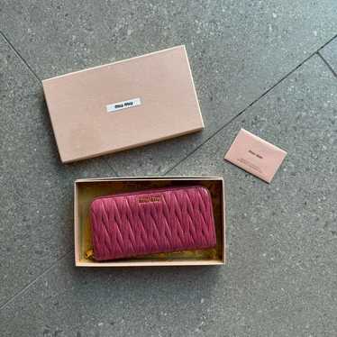 Miu Miu Pink Matelasse Wallet