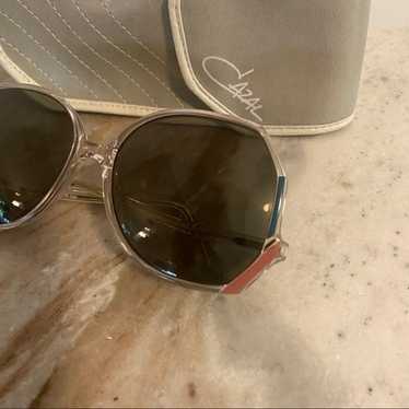 VTG Silhouette Abstract Blue Pink Gold Sunglasses - image 1