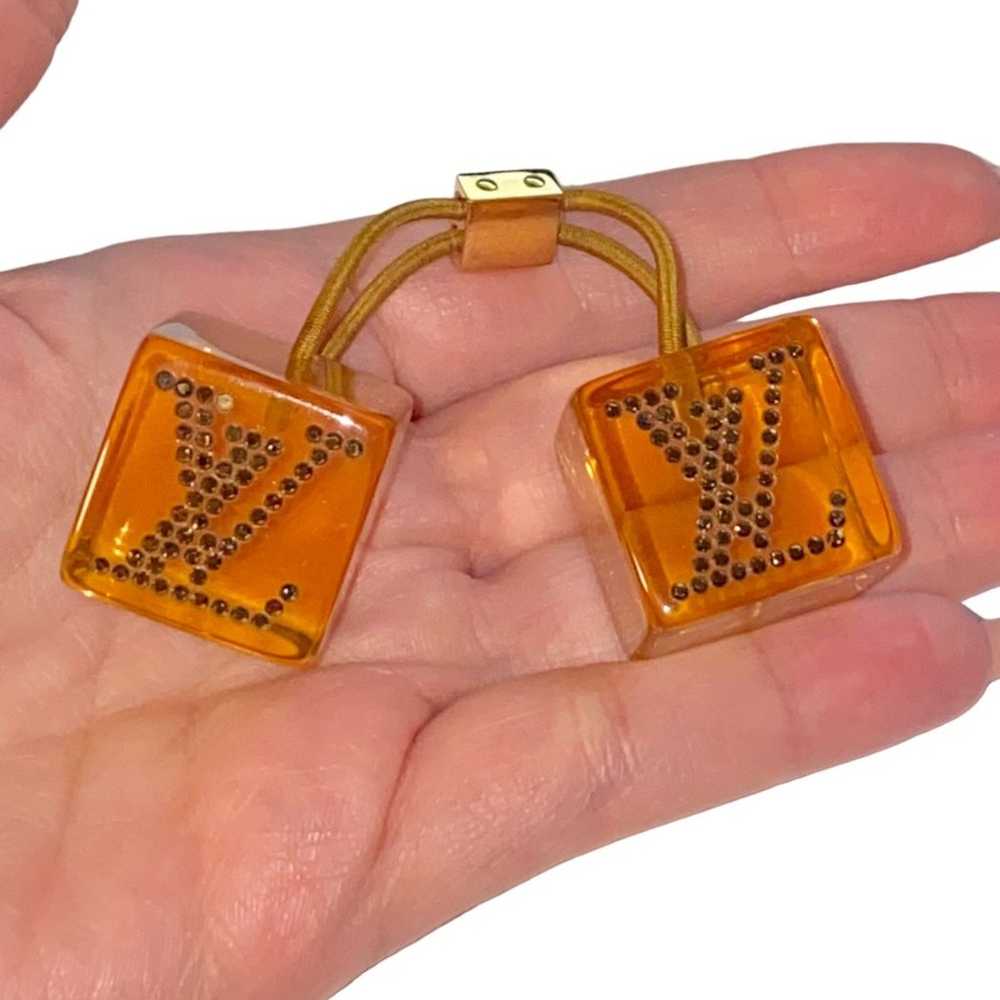 AUTH Louis Vuitton LV Orange Jumbo Lucite Rhinest… - image 8