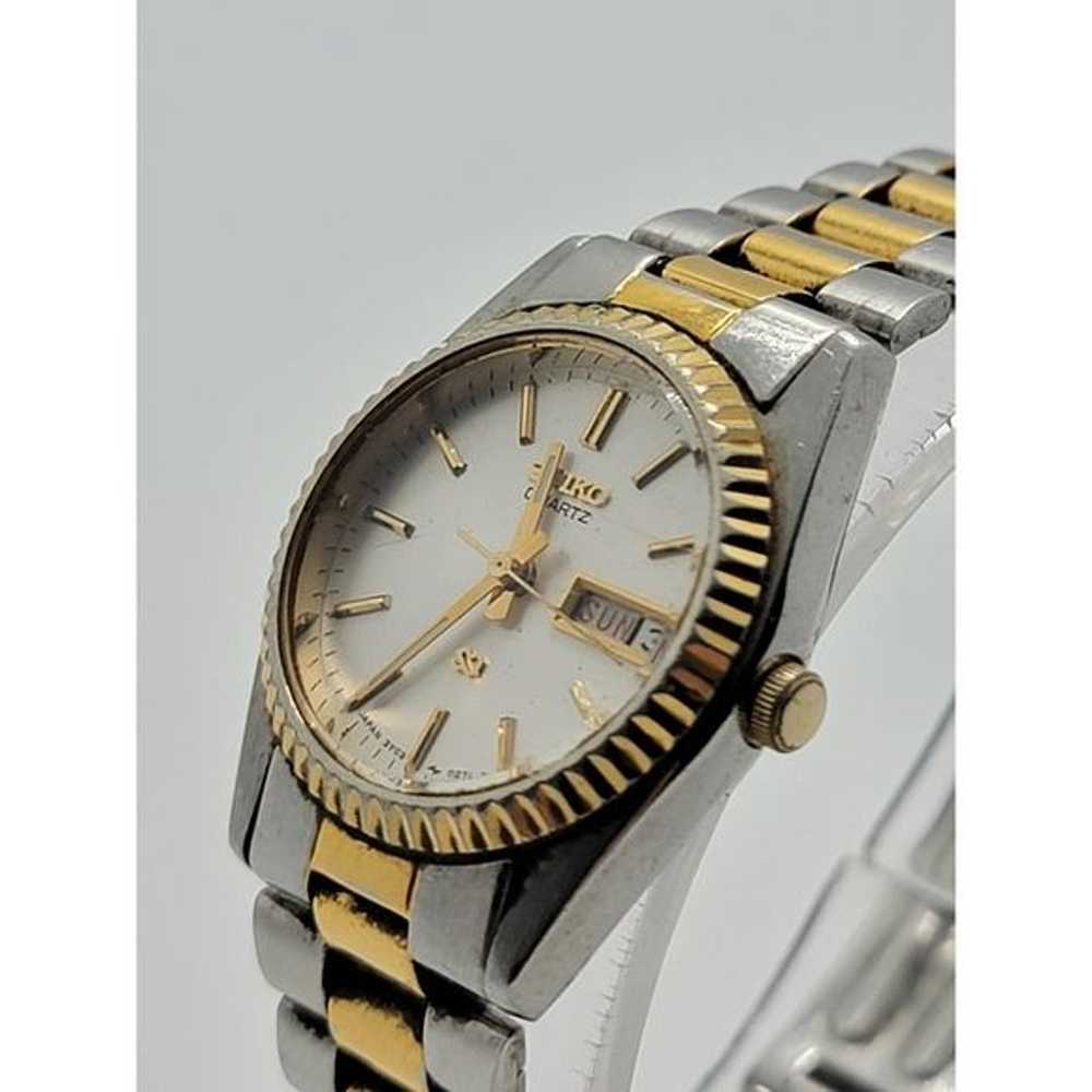 Seiko SQ Day/Date Women's Vintage Two Tone Watch … - image 4