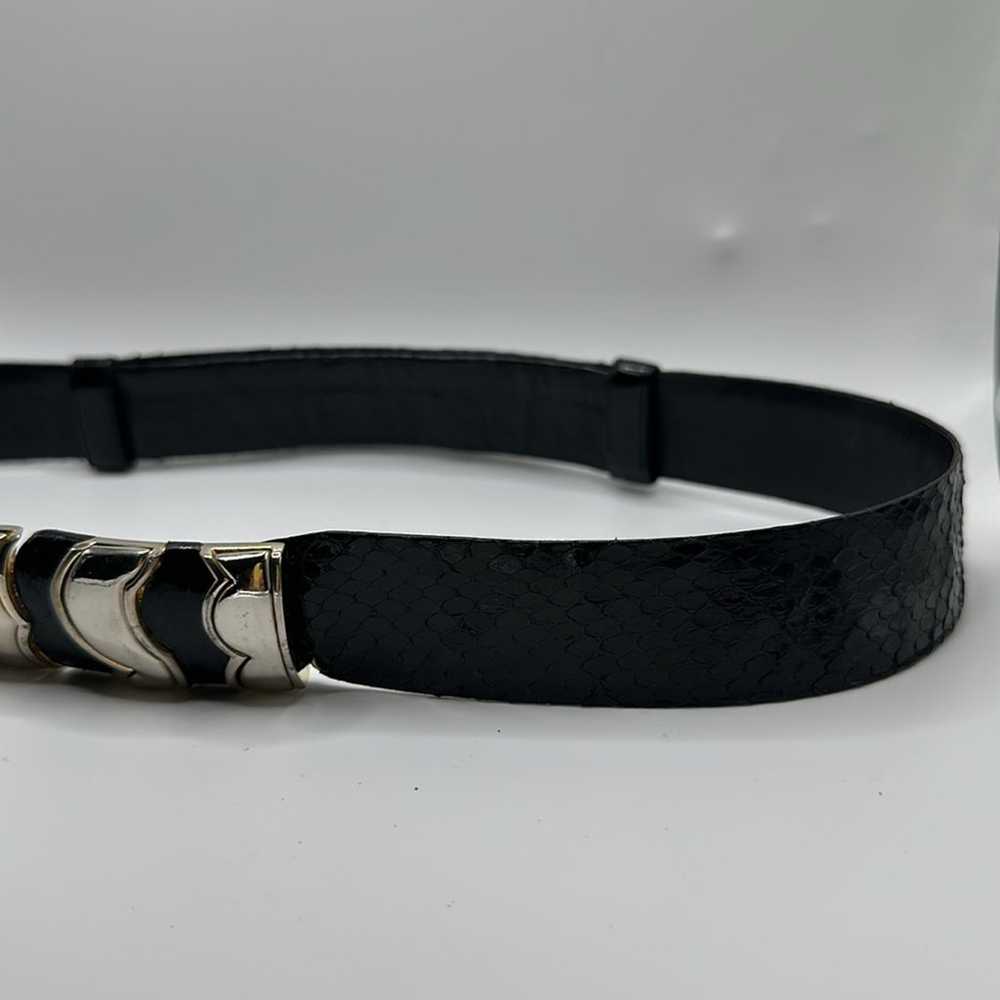 Judith Leiber waist belt vintage belt black leath… - image 4