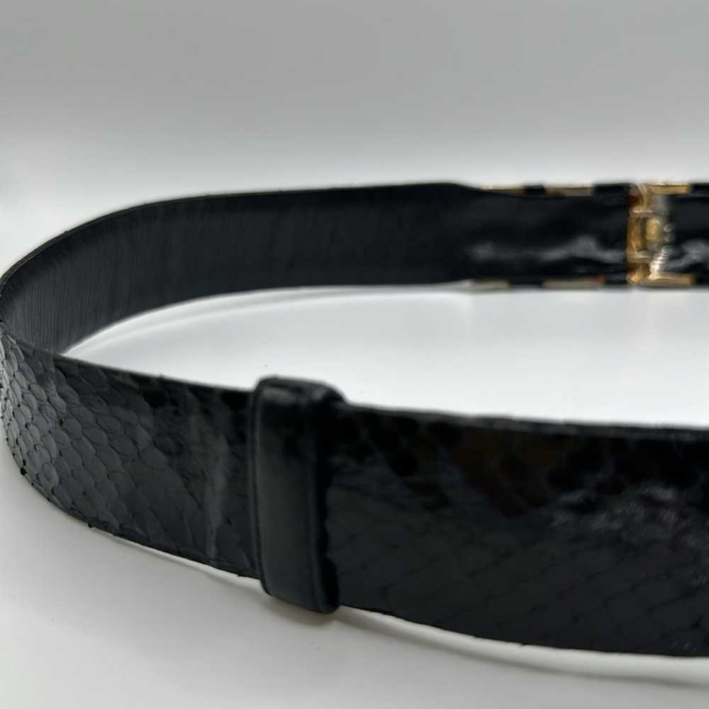 Judith Leiber waist belt vintage belt black leath… - image 7