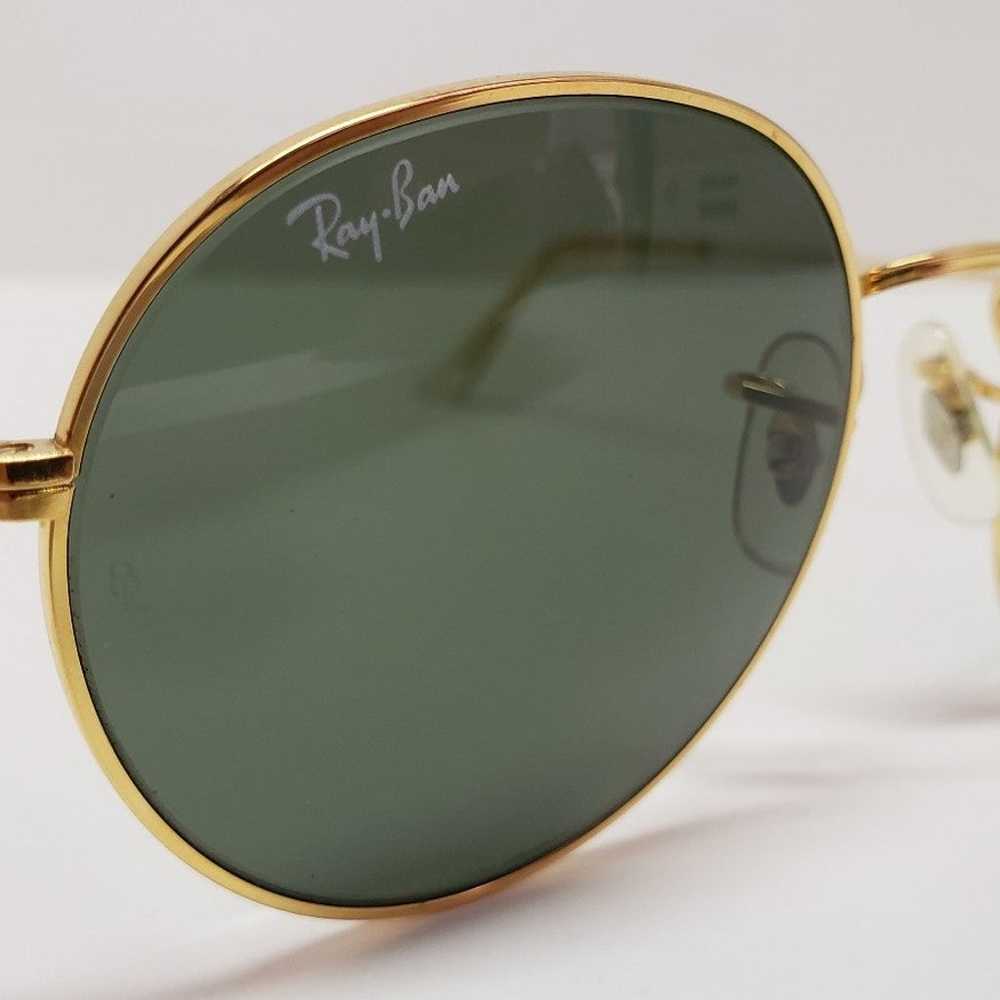 Vintage Ray-Ban Gold Round Metal Sunglasses - image 5