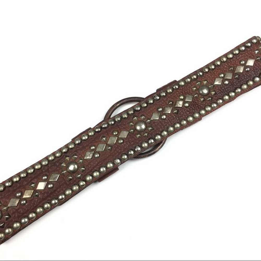 BoHo Western Vintage Leather Belt Embellished Stu… - image 5