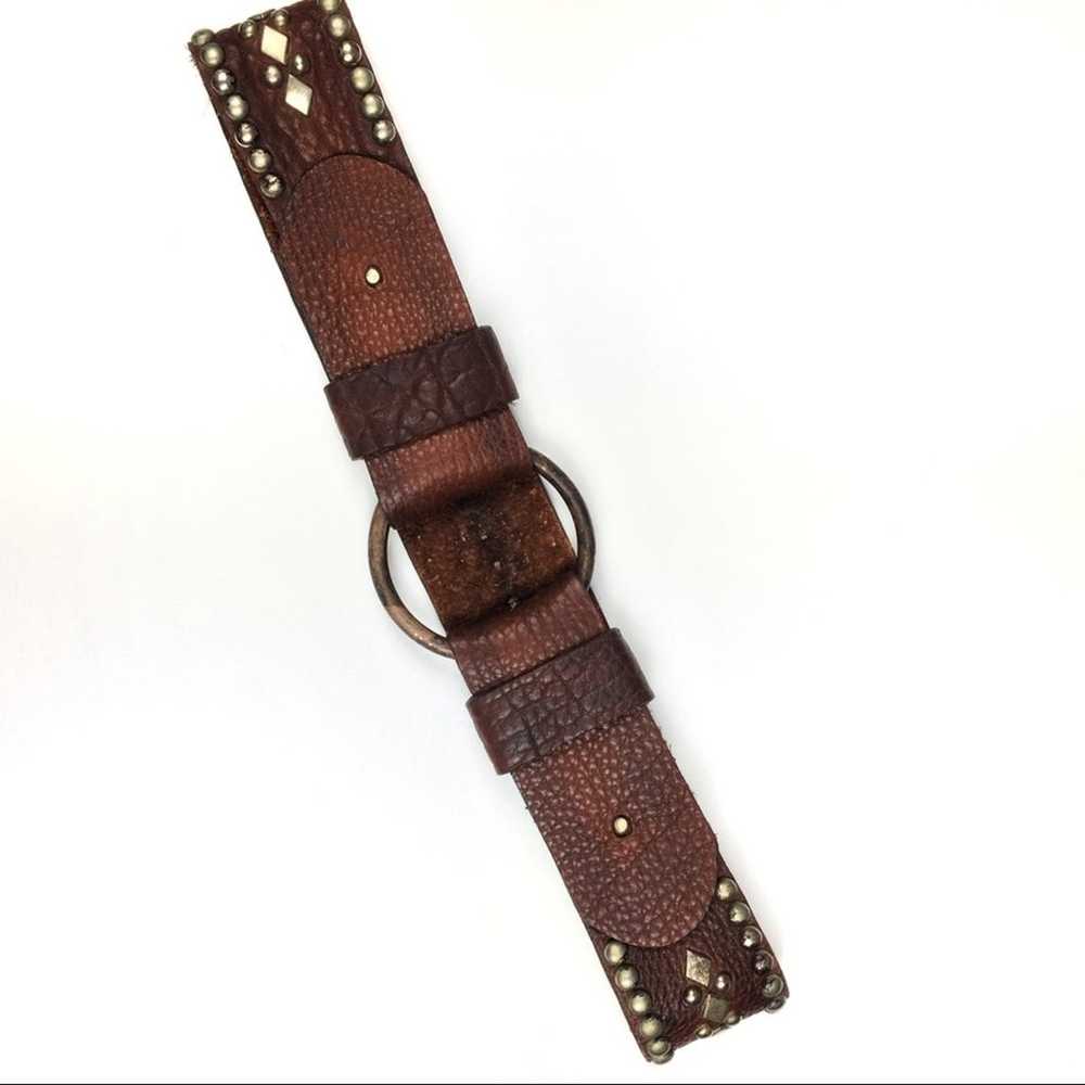 BoHo Western Vintage Leather Belt Embellished Stu… - image 6