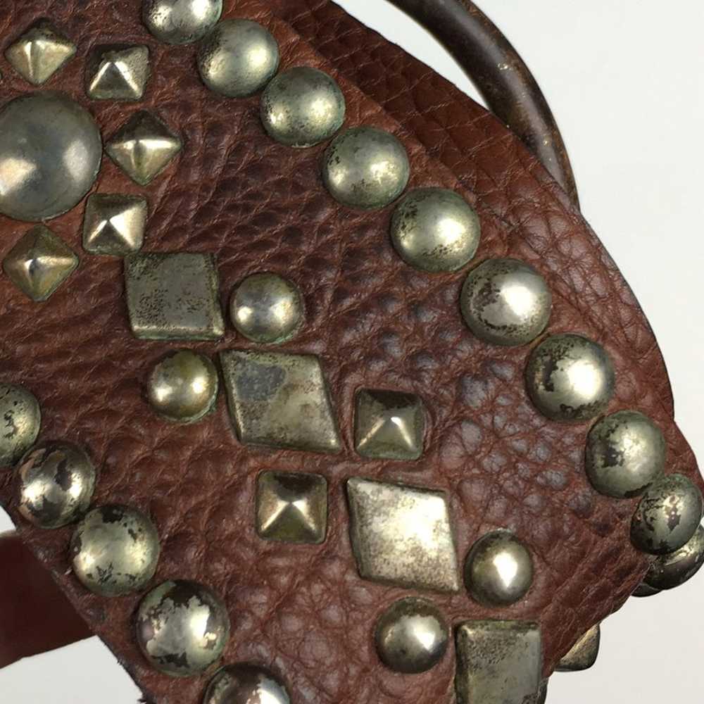 BoHo Western Vintage Leather Belt Embellished Stu… - image 8