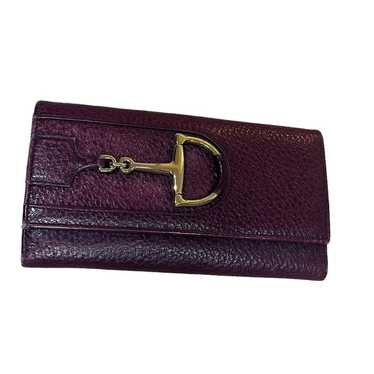 Gucci long leather Horsebit purple wallet