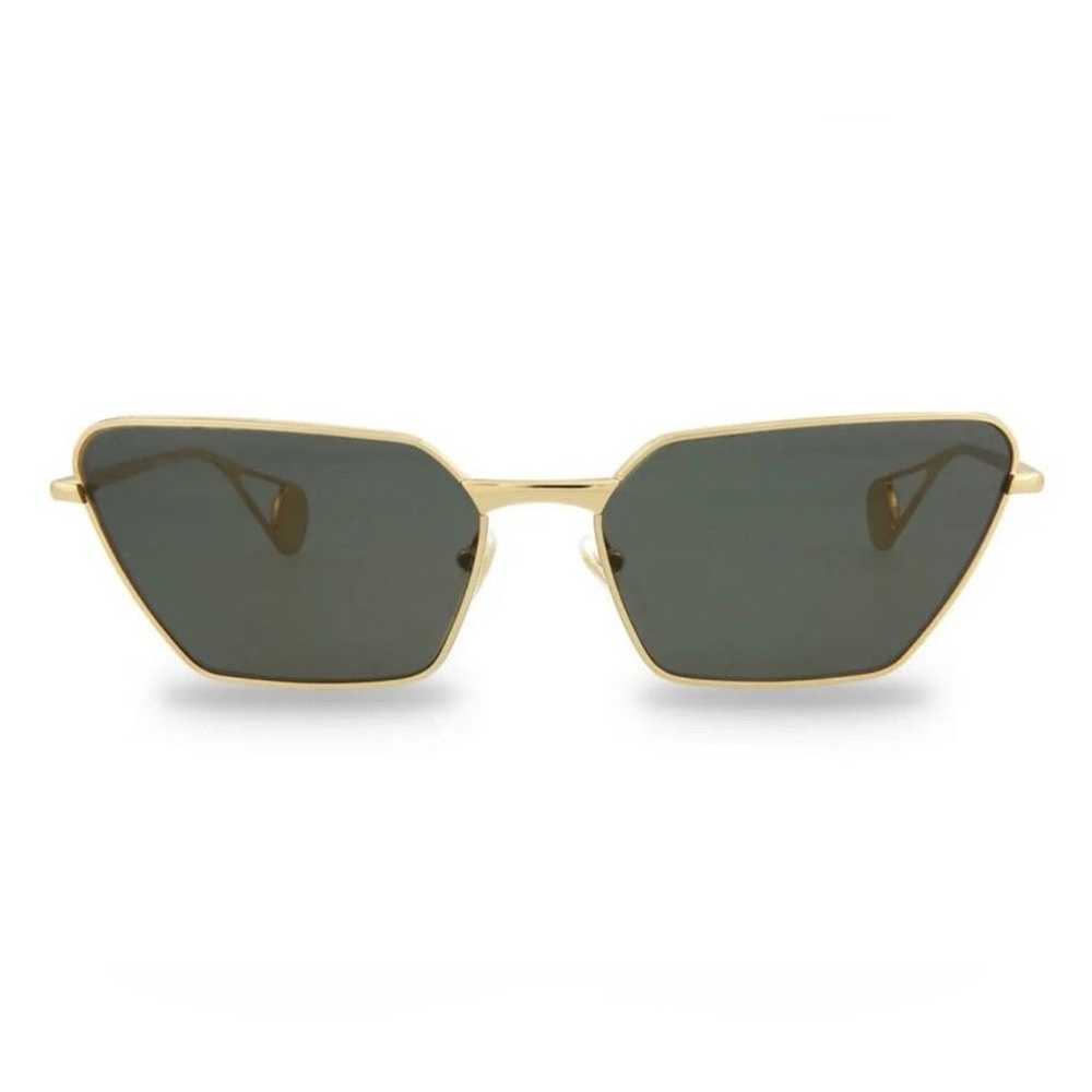 $610 Gucci Cat Eye Geometric Gold Black Gray sung… - image 6