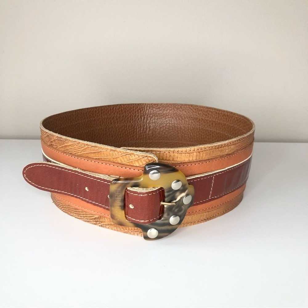 Vintage Cacharel Brown Reptile Leather Tortoise B… - image 3