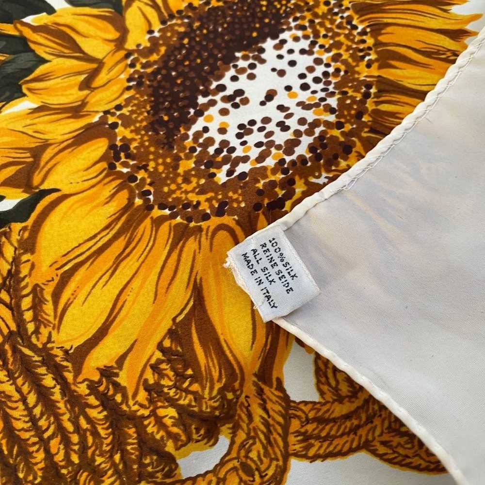 Vintage Chanel Sunflower Silk Square Scarf - image 5