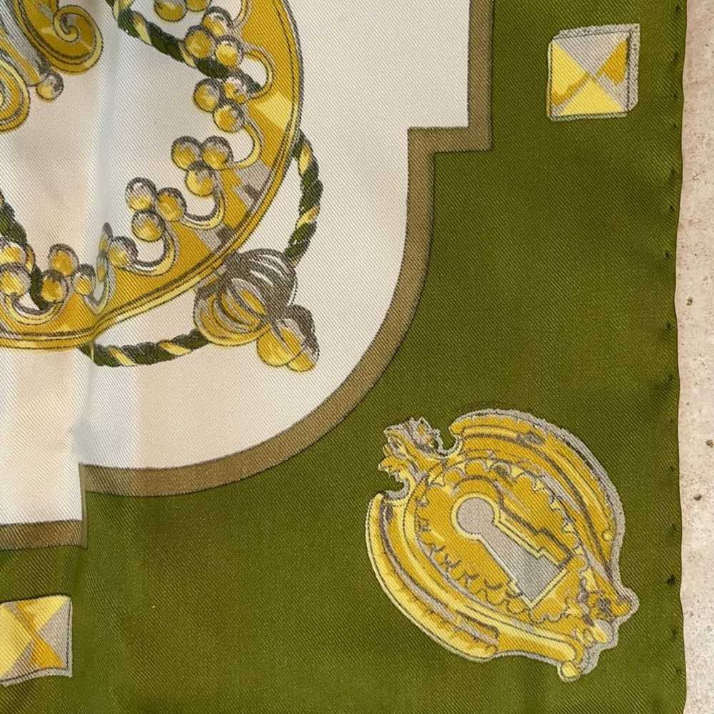 HERMES 100% Silk Scarf Carre 90s Les Cles Green K… - image 8