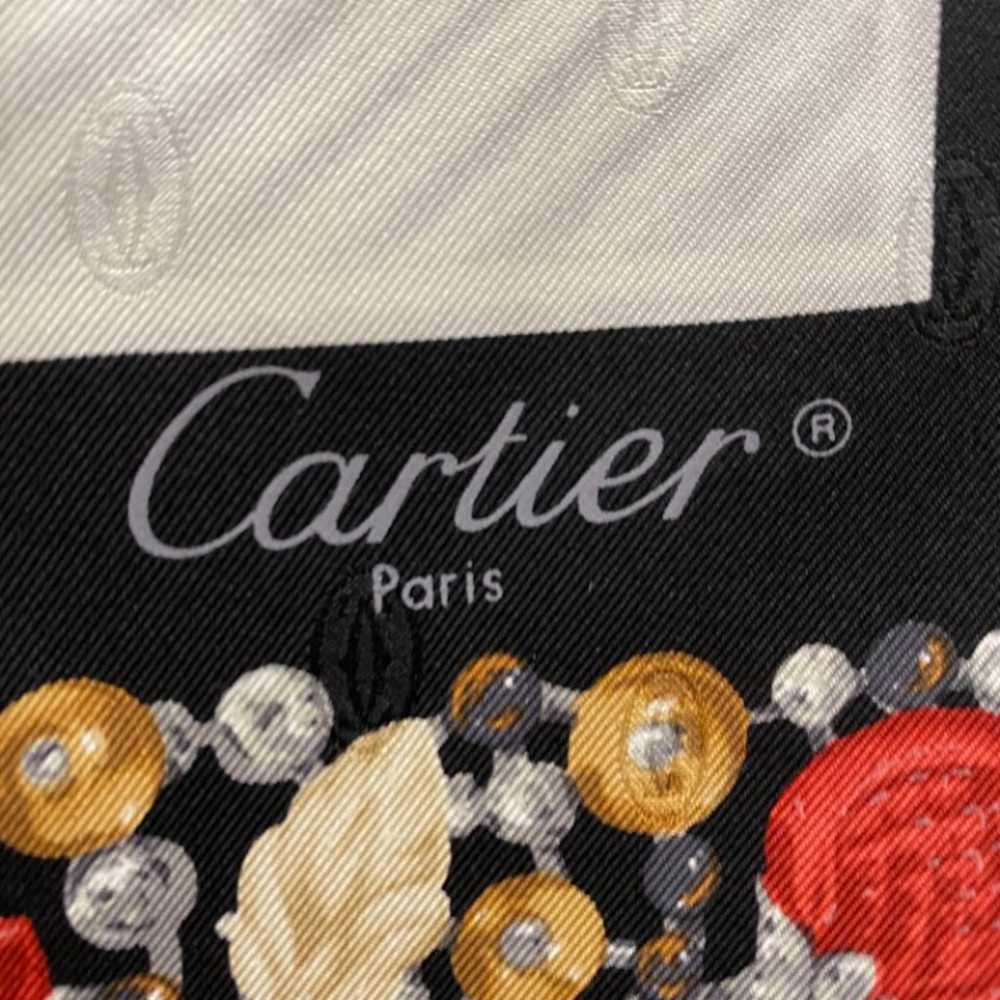 Must de Cartier Black & Gray Silk Scarf - image 2