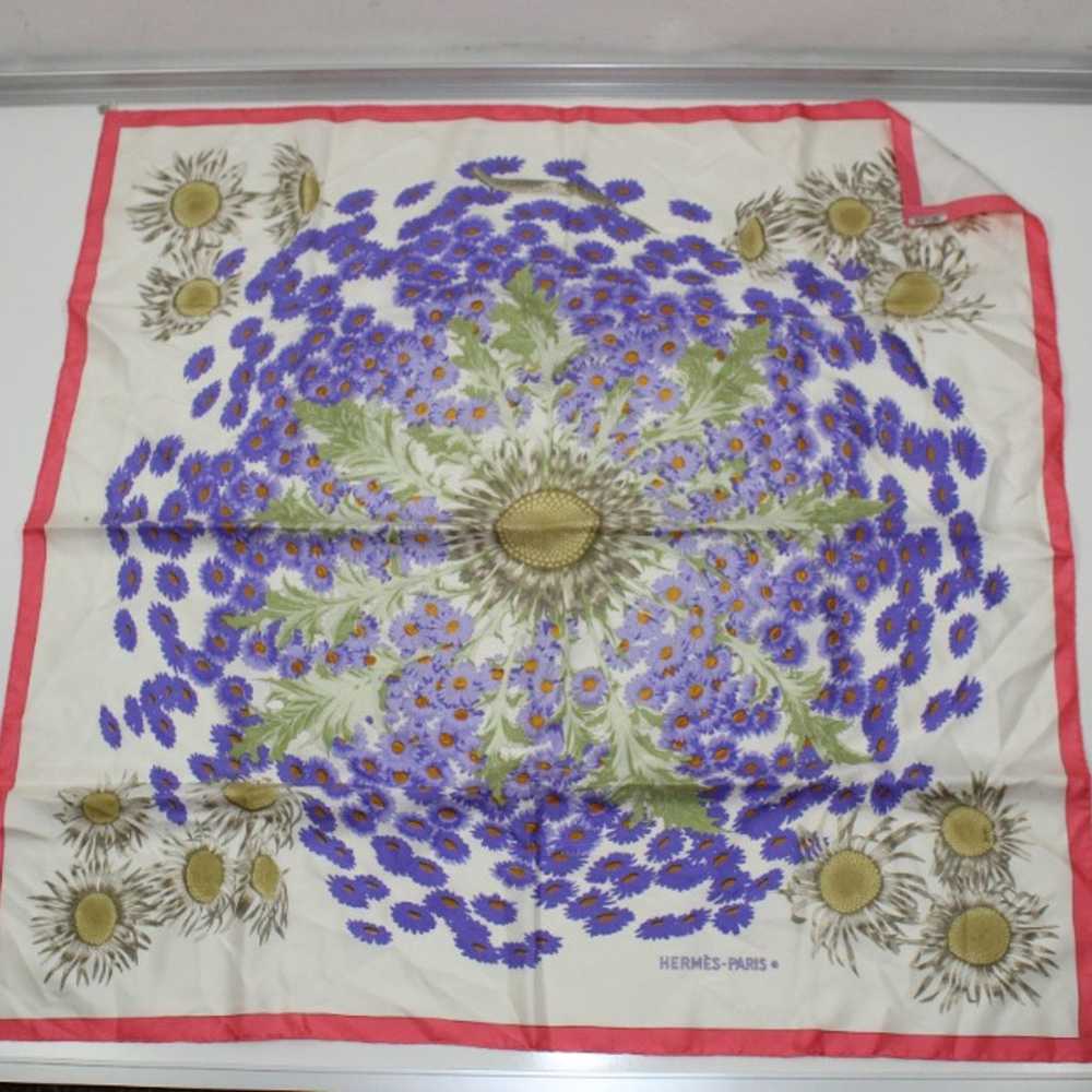 HERMES SILK SCARF FLEURS ET CARLINES VINTAGE RARE - image 5