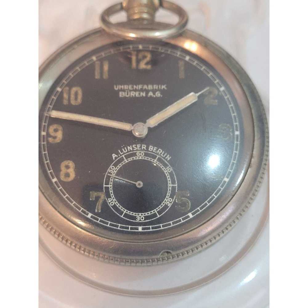 Rare Buren Grand Prix Pocket Watch Antique Steel … - image 7