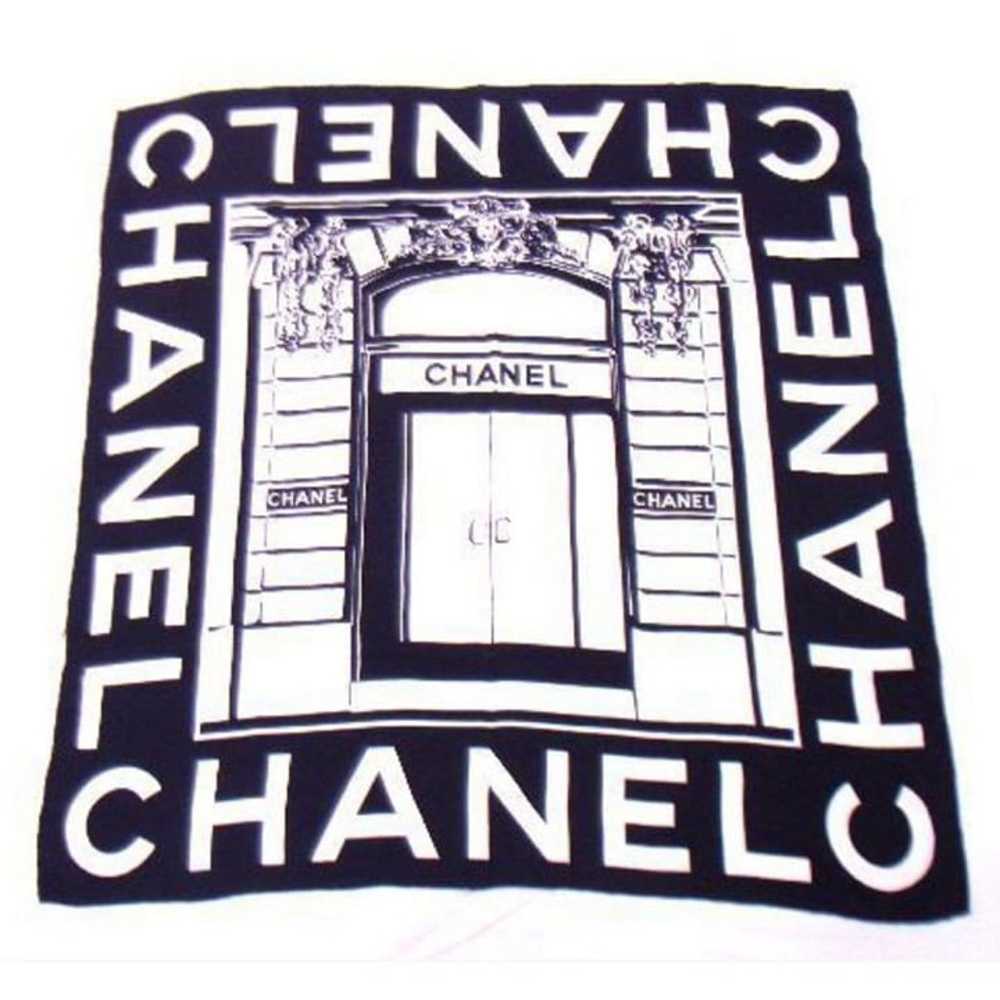 Vintage Chanel Black and White square silk Scarf … - image 1