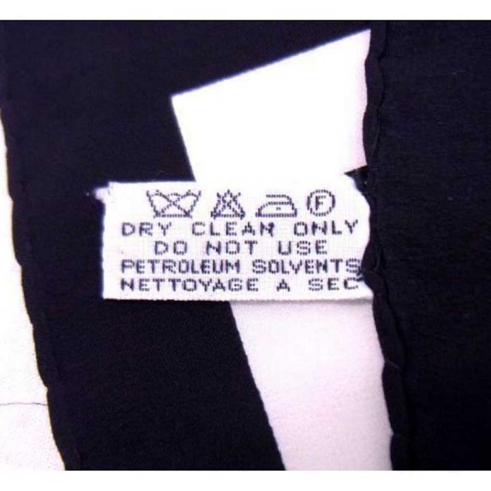 Vintage Chanel Black and White square silk Scarf … - image 3