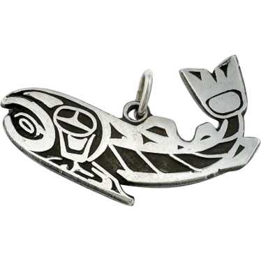 1990s PNW Indigenous Artisan Sterling Salmon Fish 