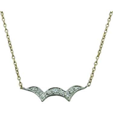 14K Diamond "M" Pendant Chain - image 1