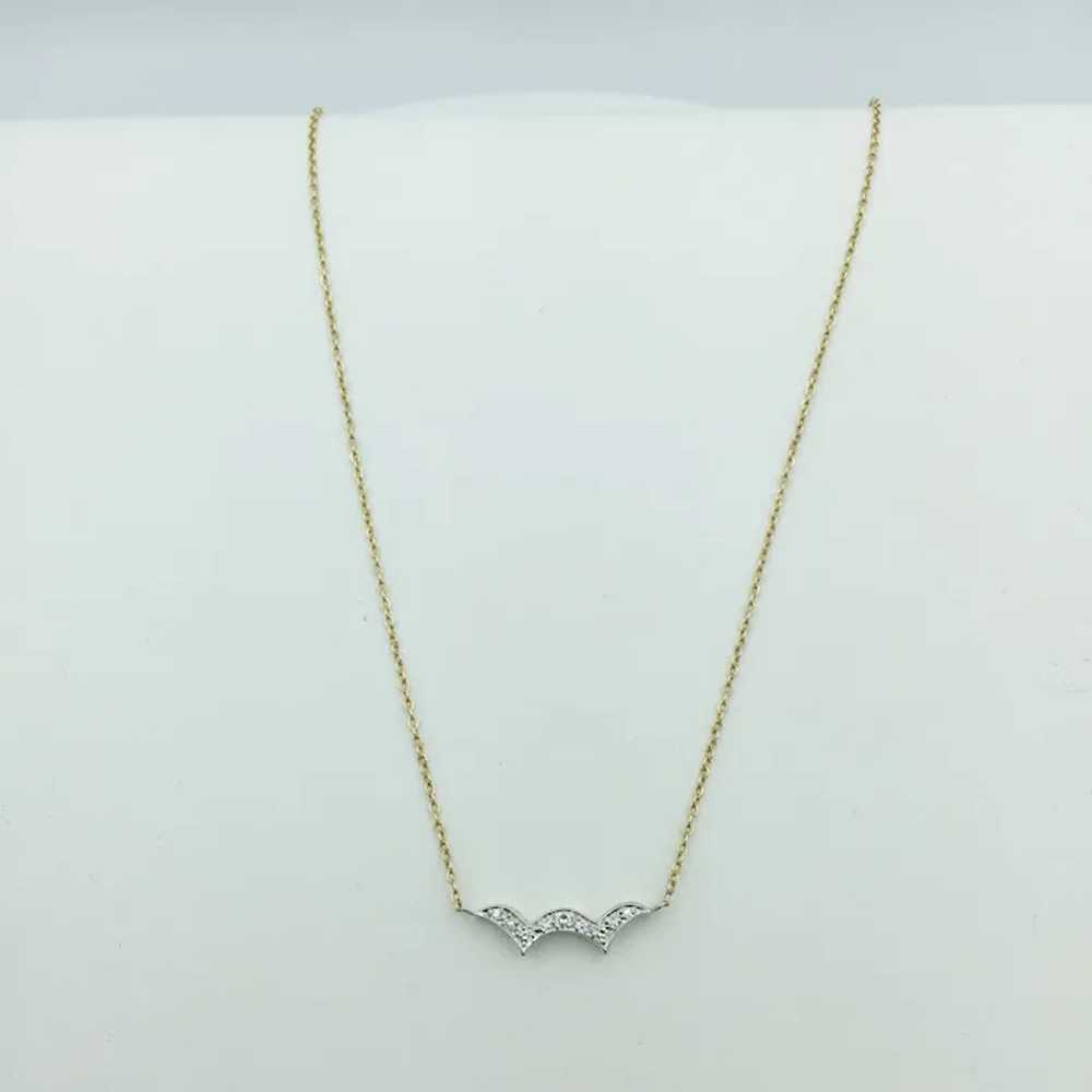 14K Diamond "M" Pendant Chain - image 2