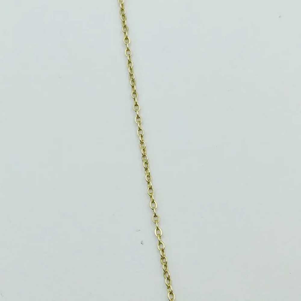 14K Diamond "M" Pendant Chain - image 3